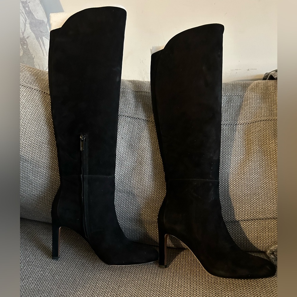 Sam Edelman black suede knee high boots